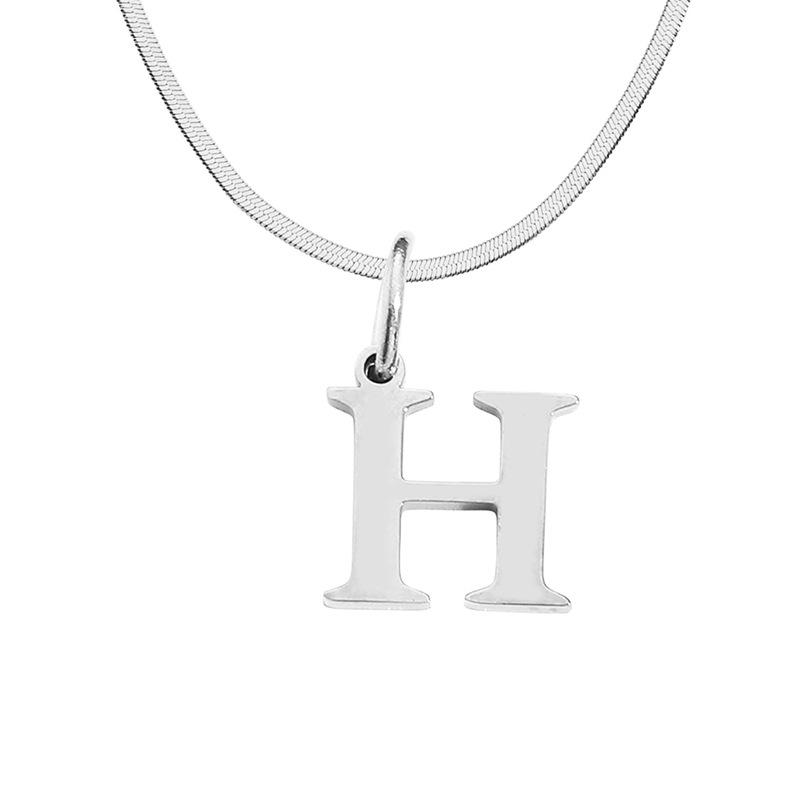 Stainless Steel Snake Chain Letter Choker