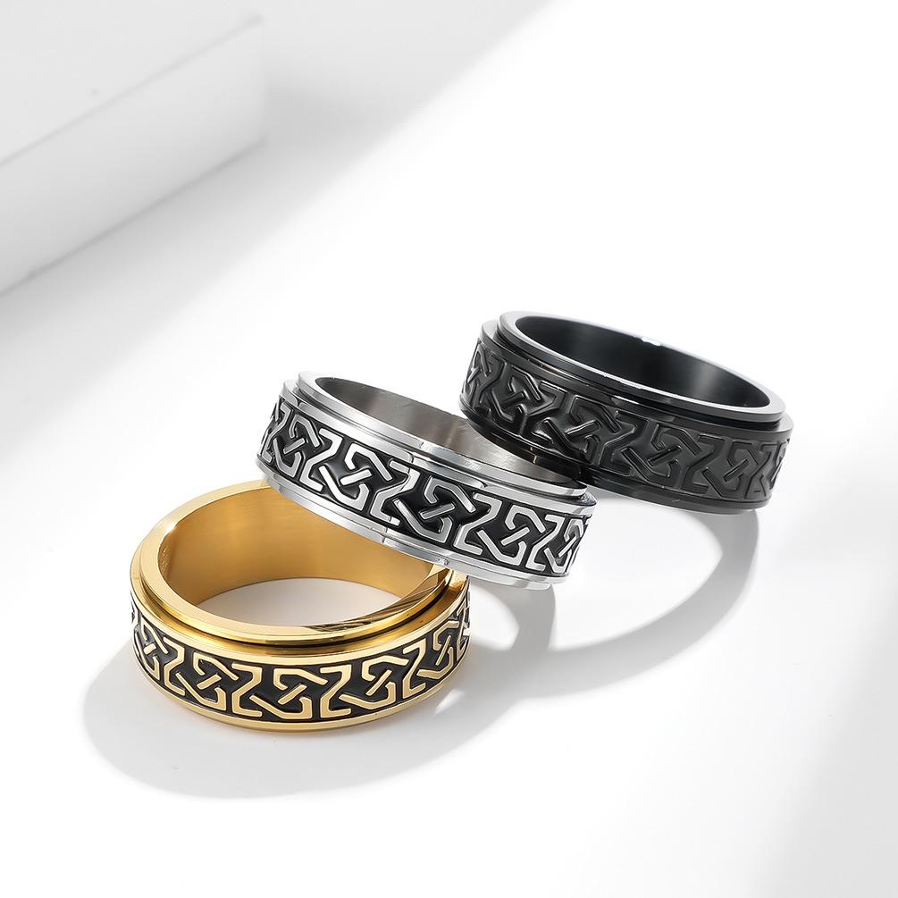 Celtic Knot Stainless Steel Men's Spinner Ring