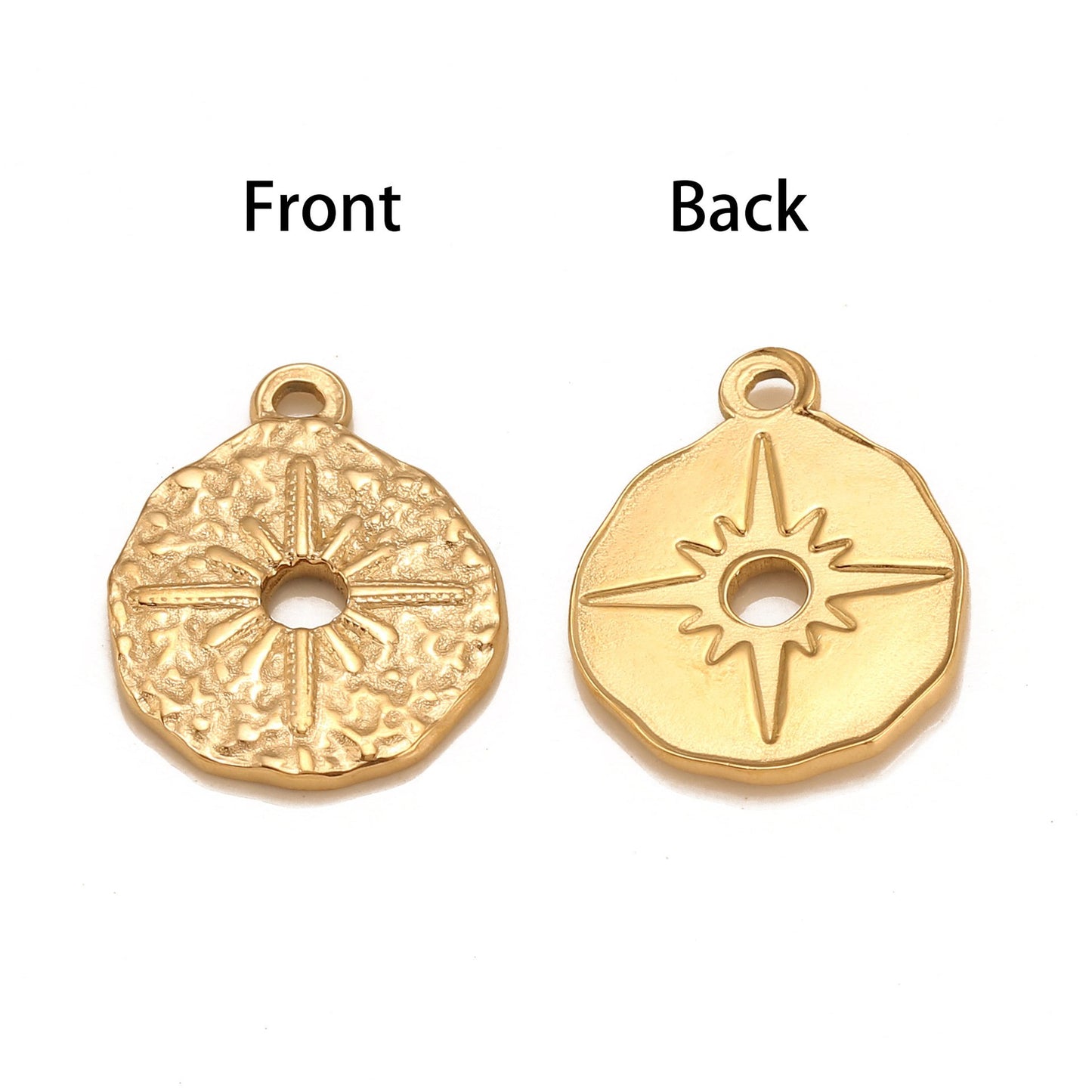 Stainless Steel Irregular Round Pendant with Hollow Center