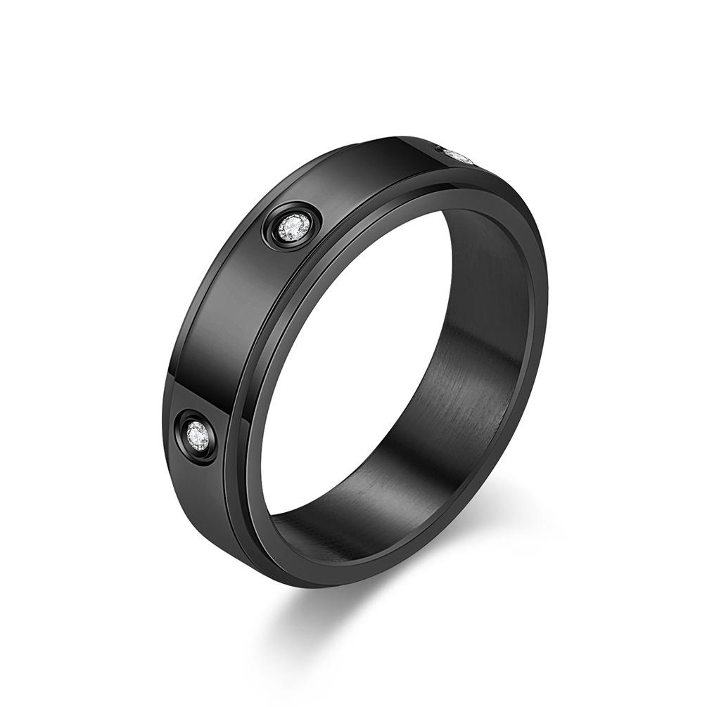 Bague tournante en acier inoxydable avec zircon