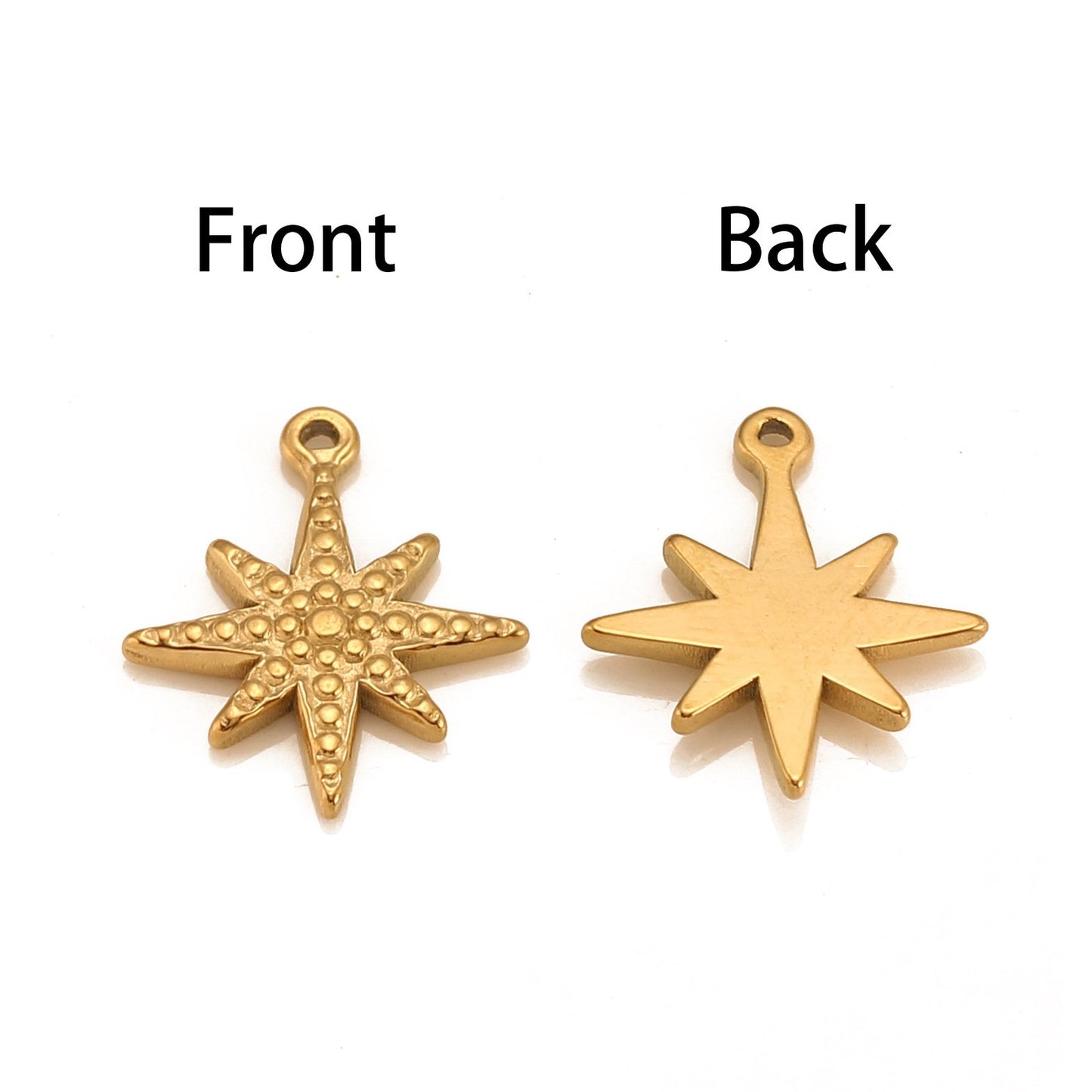 Pendentif étoile à six branches en acier inoxydable