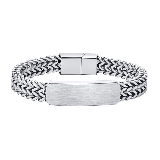 Stainless Steel Hip Hop Blank Bracelet
