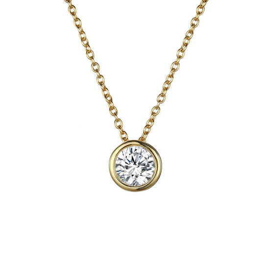 Stainless Cable Chain Birthstone Pendant Necklace