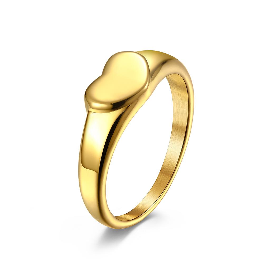 Stainless Steel Heart Shape Women's Blank Ring