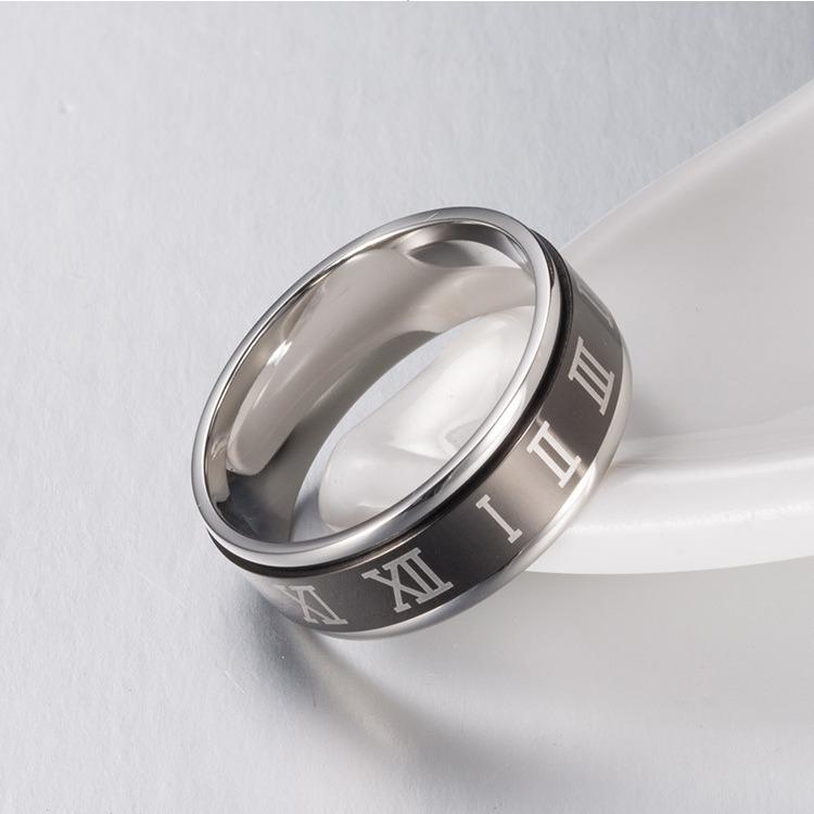 Roman Numerals Men's Spinner Ring