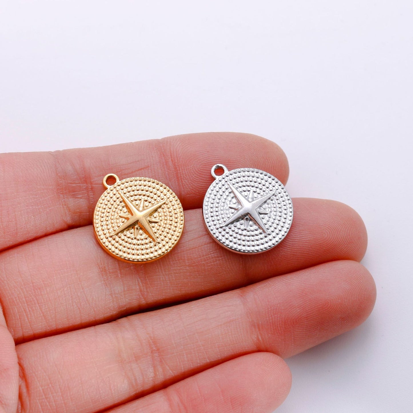 Pendentif étoile hydraulique rond en acier inoxydable