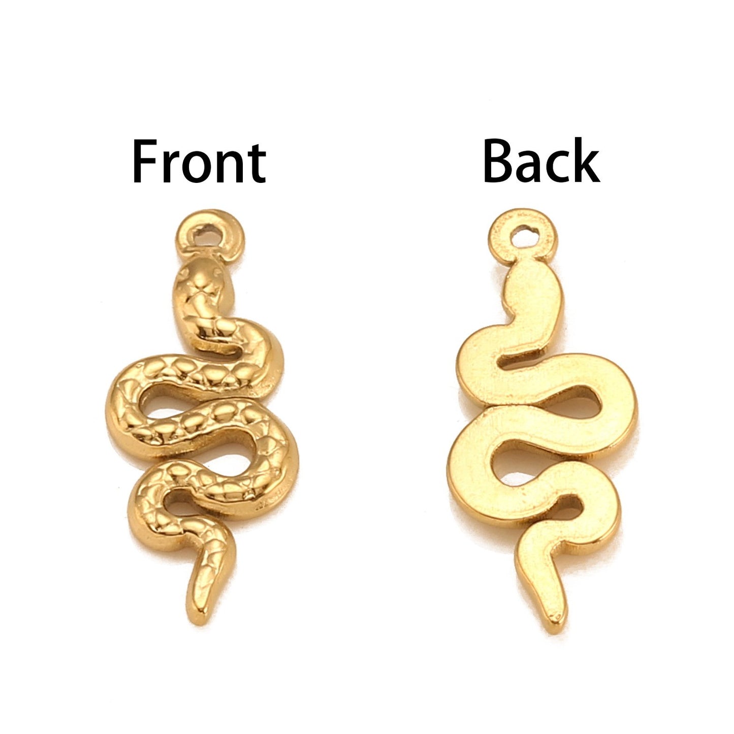 18K Gold PVD Stainless Steel Snake Pendant