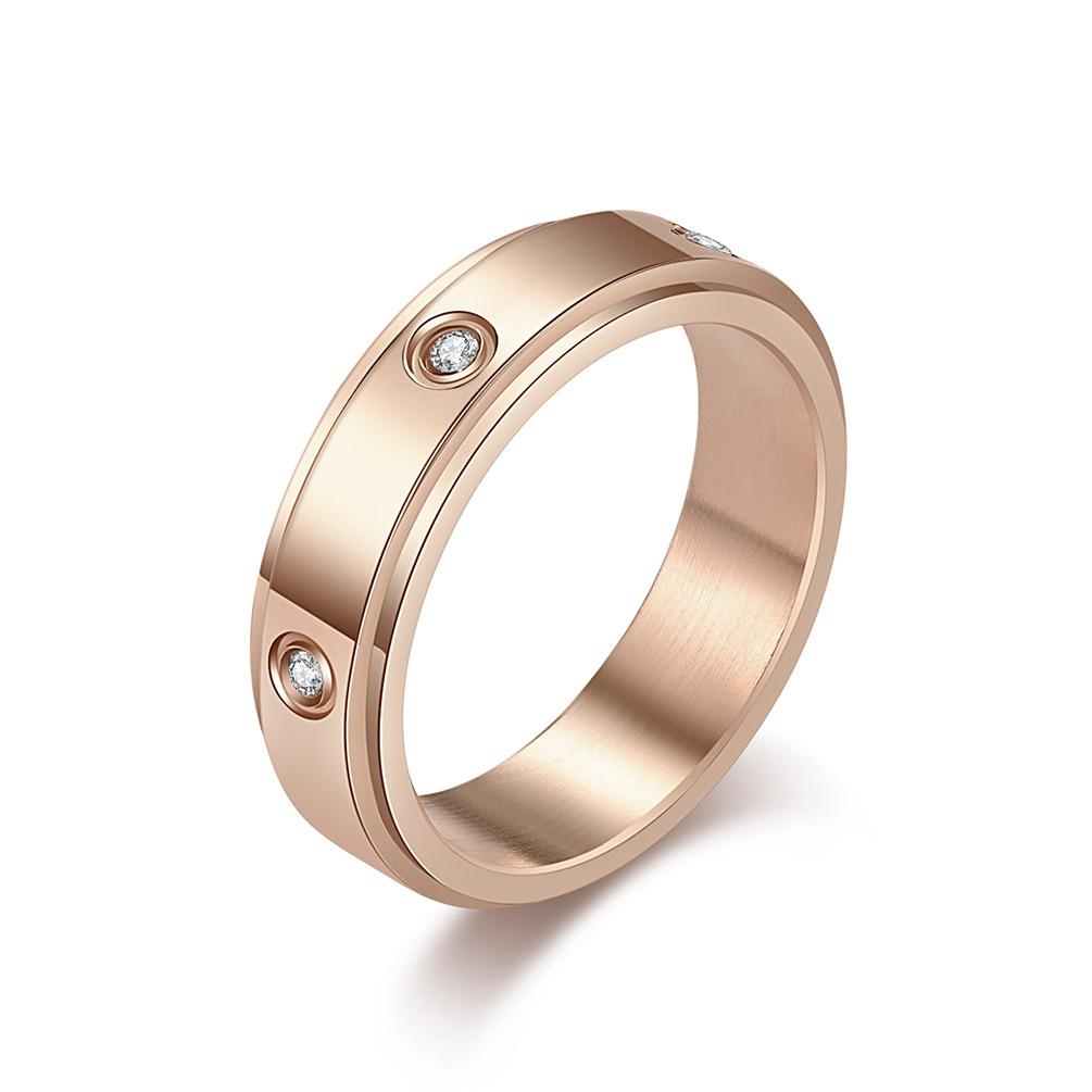 Bague tournante en acier inoxydable avec zircon