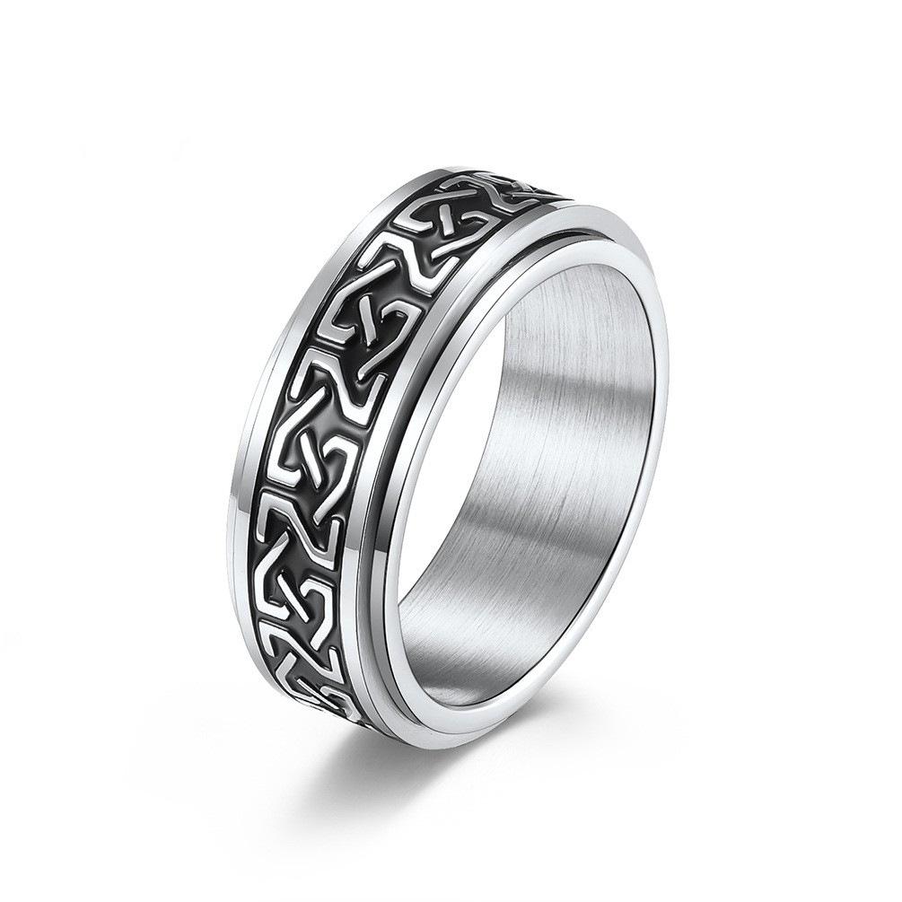 Celtic Knot Stainless Steel Men's Spinner Ring