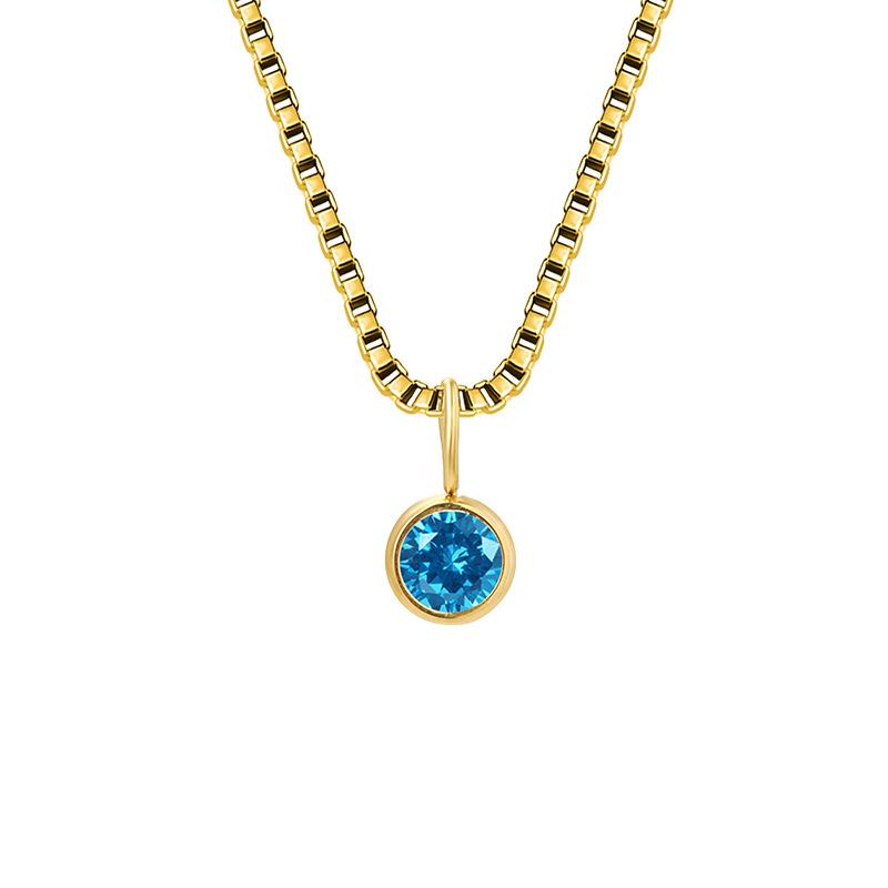Trends Box Chain Birthstone Necklace