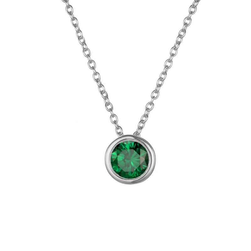 Stainless Cable Chain Birthstone Pendant Necklace