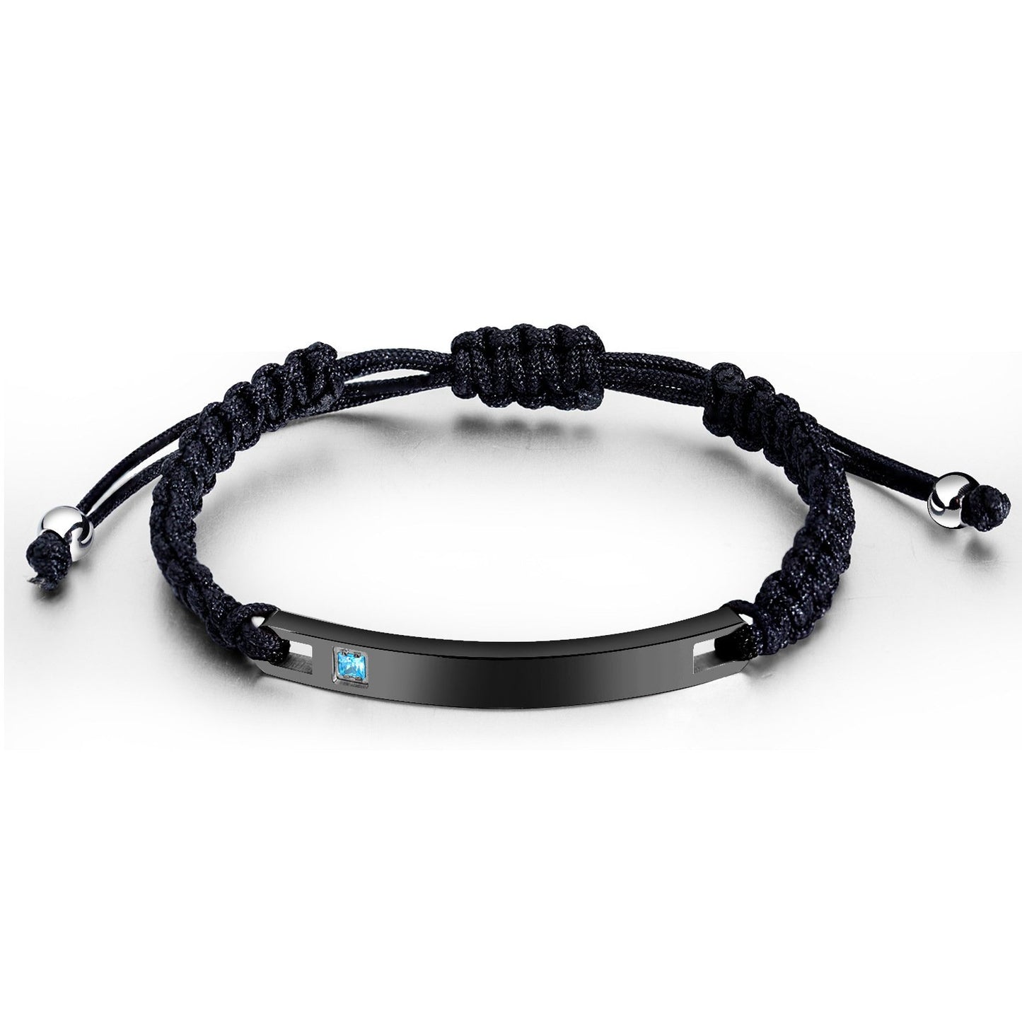 Stainless Steel Cubic Zirconia Couple Blank Bracelet