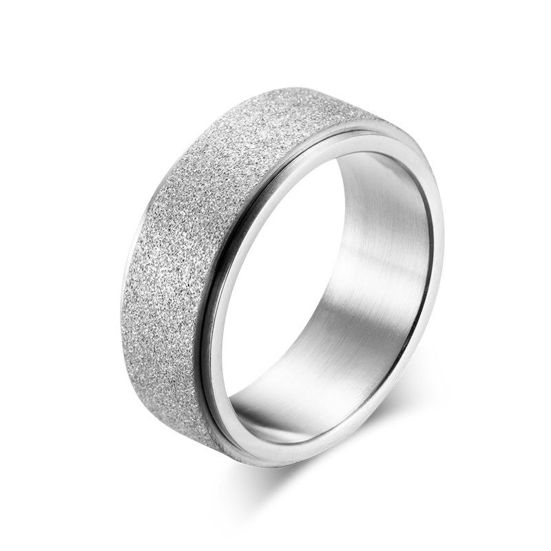 Brushed Stainless Steel Gold PVD Spinner Ring