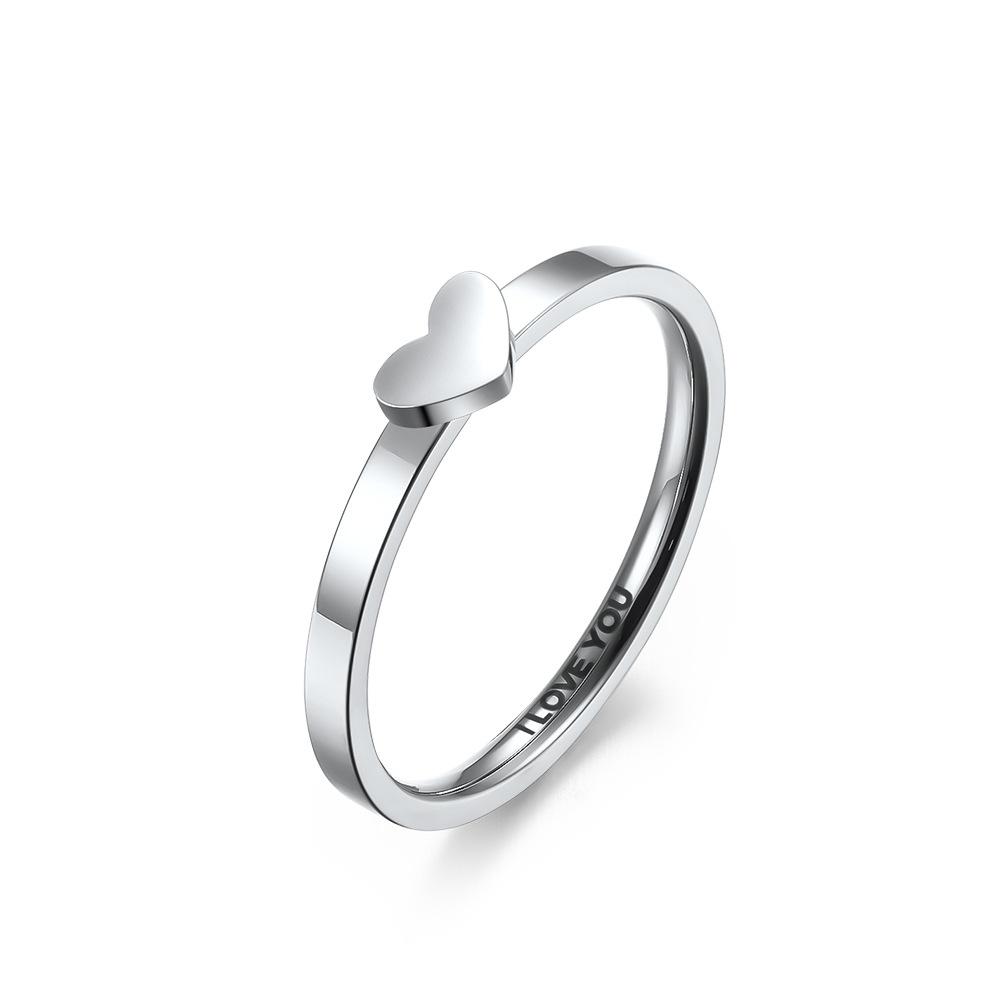 Heart Shape Hollow Stainless Steel Couple Rings