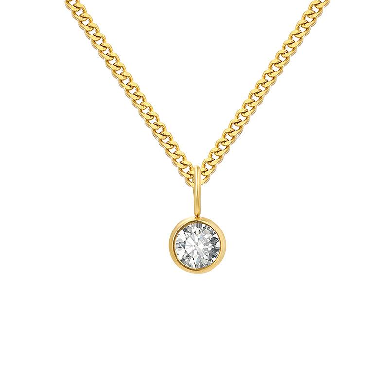 Curb Chain Birthstone Necklace