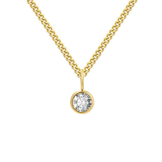 Curb Chain Birthstone Necklace