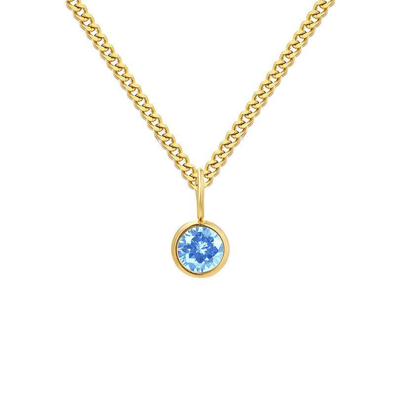 Curb Chain Birthstone Necklace