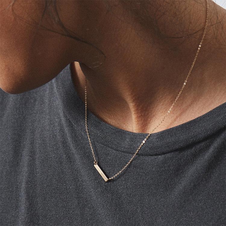 16x3mm Mini Bar Stainless Steel Blank Necklace