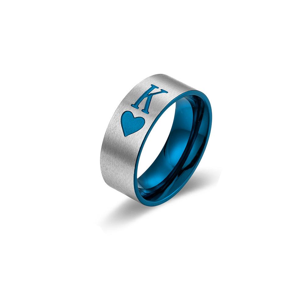 King Queen Couple Polished Stainless Steel Ring