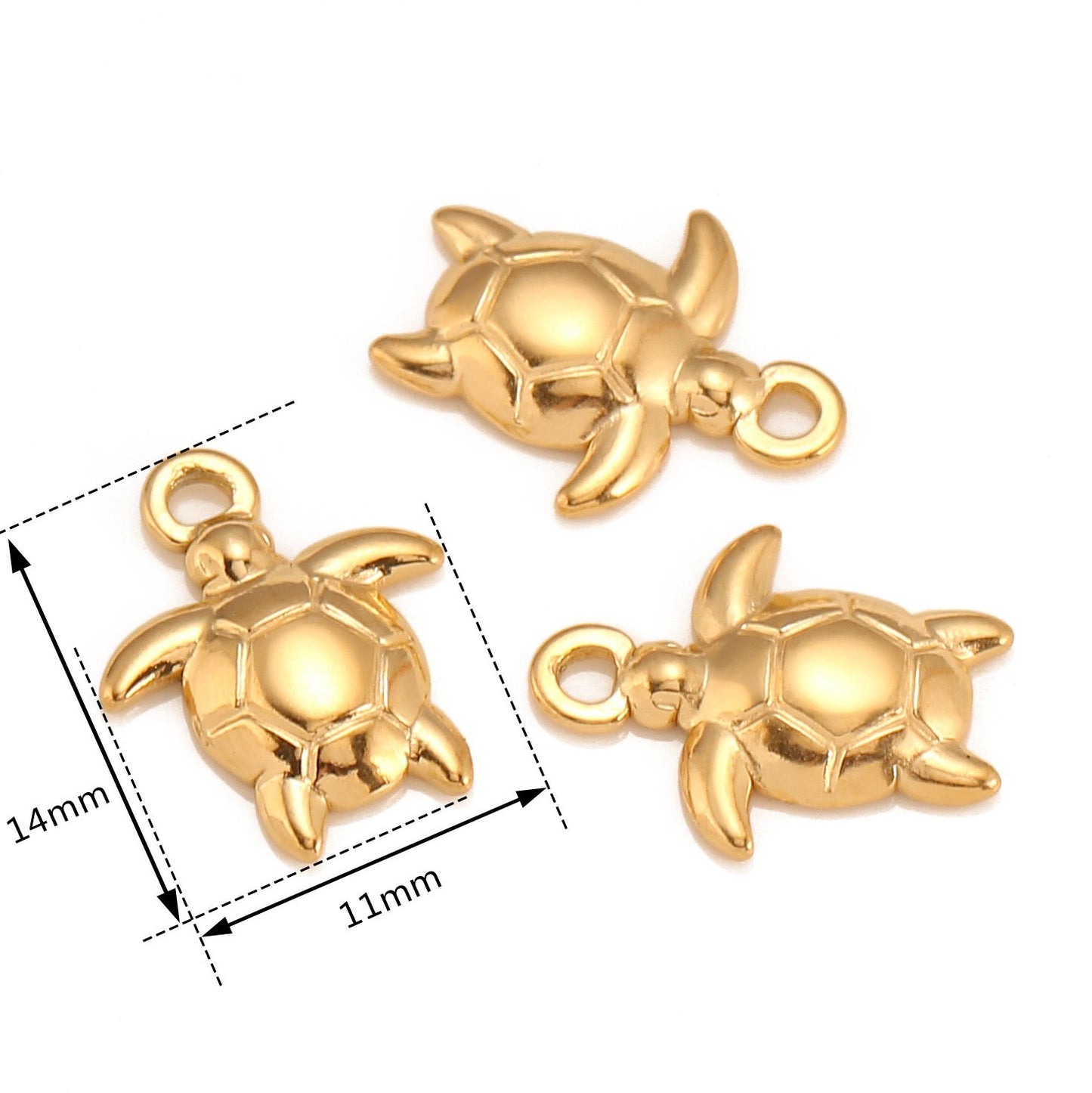 Stainless Steel Little Turtle Pendant