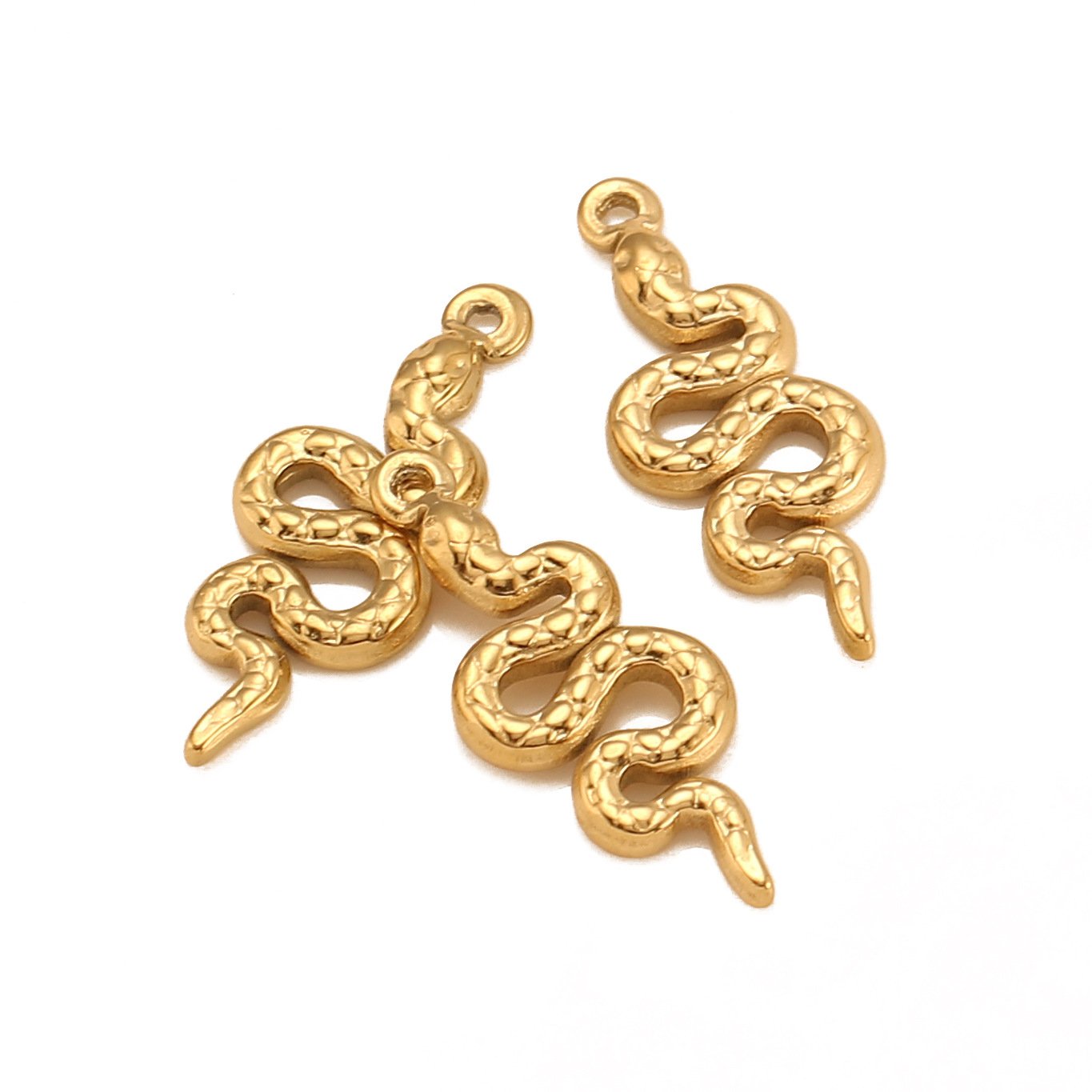 18K Gold PVD Stainless Steel Snake Pendant