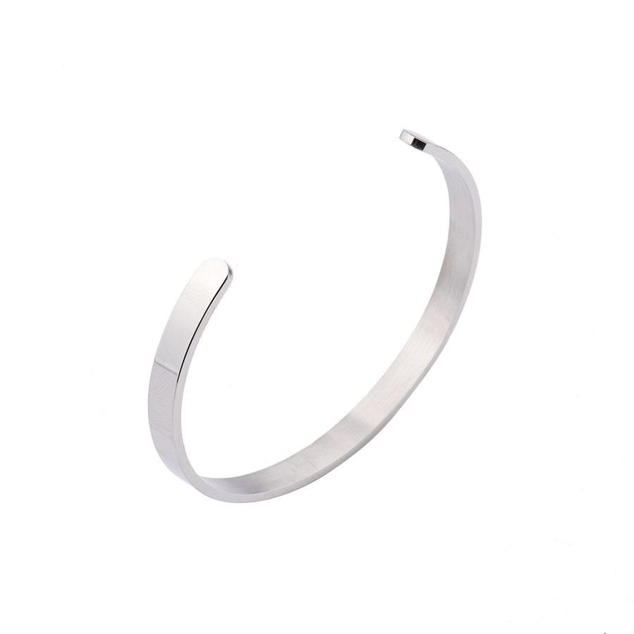 Stainless Steel C-shaped Cuff Engraveable Blank Bracelet