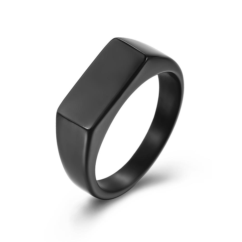 Rectangular Polished Stainless Steel Signet Ring