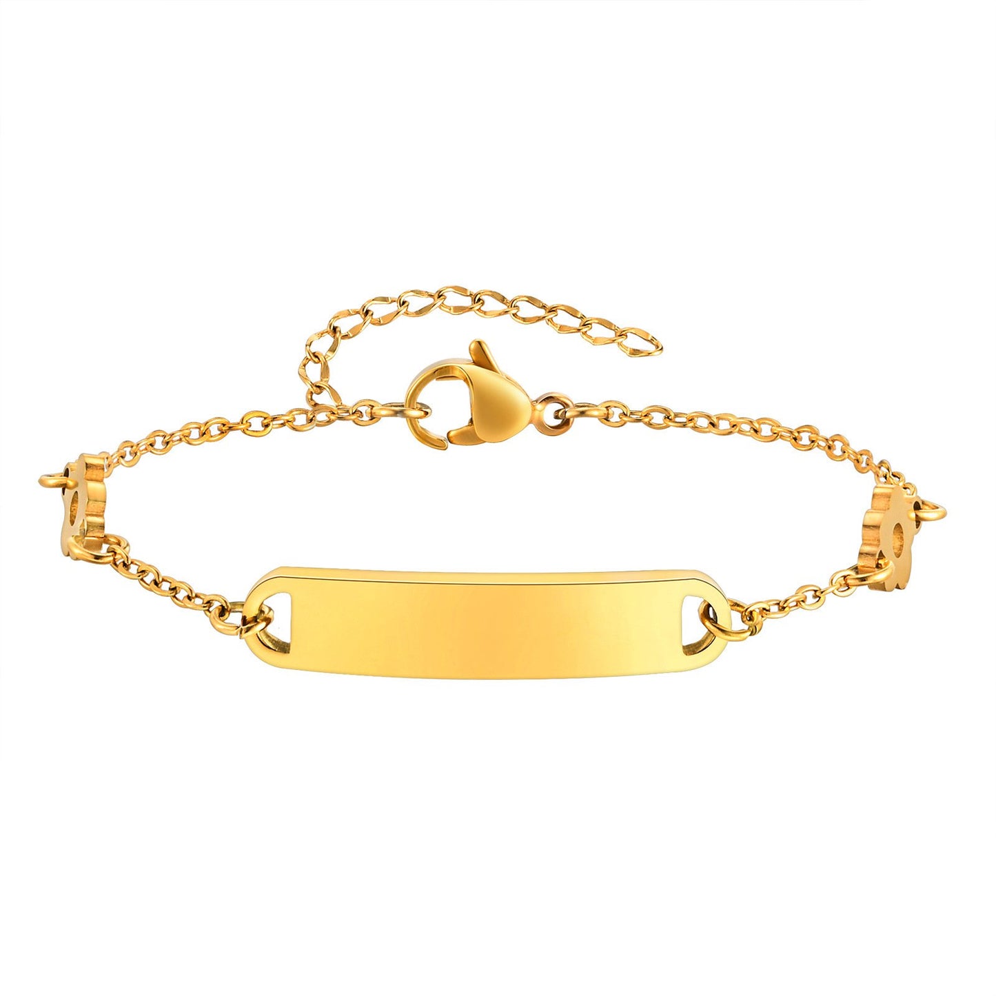 Bracelet à breloques vierge en acier inoxydable avec fleur