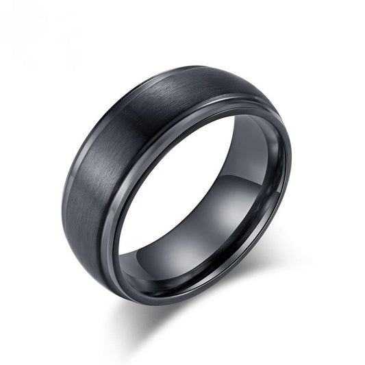 Polished Sides Stainless Steel Men's Blank Ring