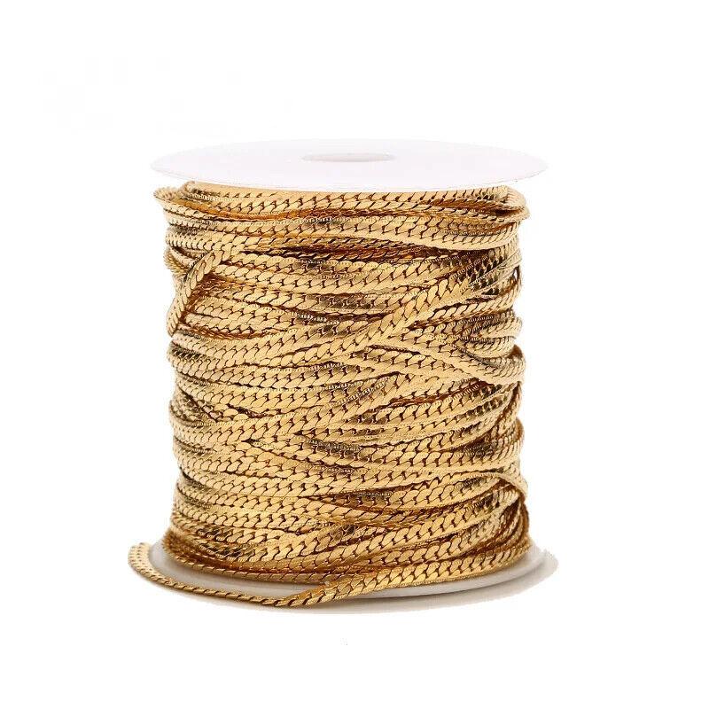 4mm Stainless Steel Crimped Curb Chain - By the Meter