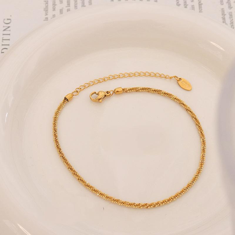 18K Gold PVD Stainless Steel Rope Chain Anklet