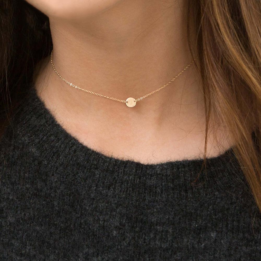 6mm Mini Round Charm Engravable Choker Necklace