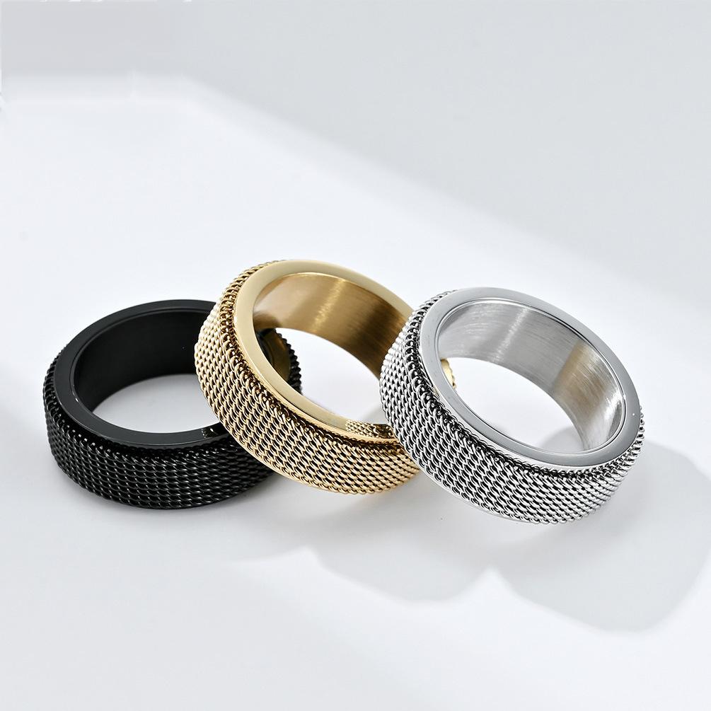 Stainless Steel Braided Mesh Spinner Ring