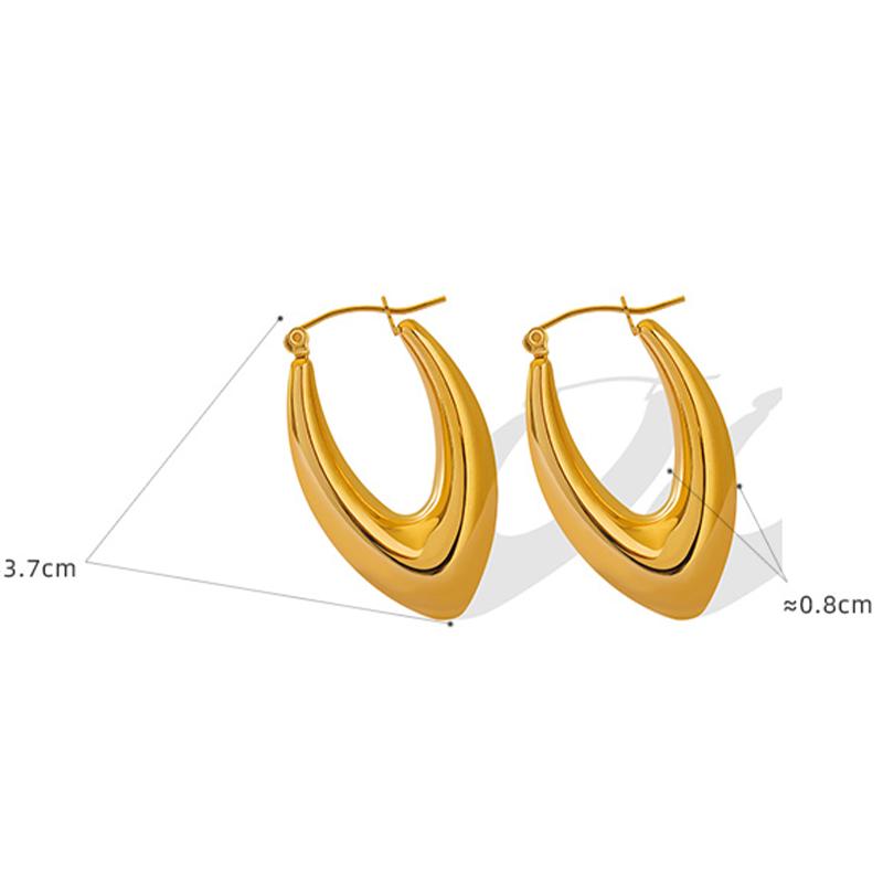 Boucles d'oreilles créoles en forme de U en acier inoxydable hypoallergénique
