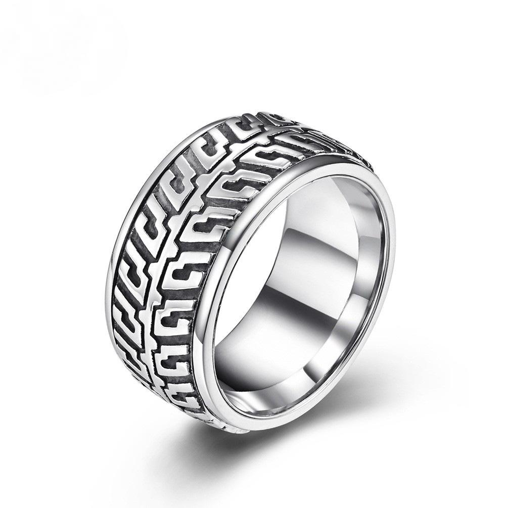 Tire Mark Stainless Steel Spinner Ring