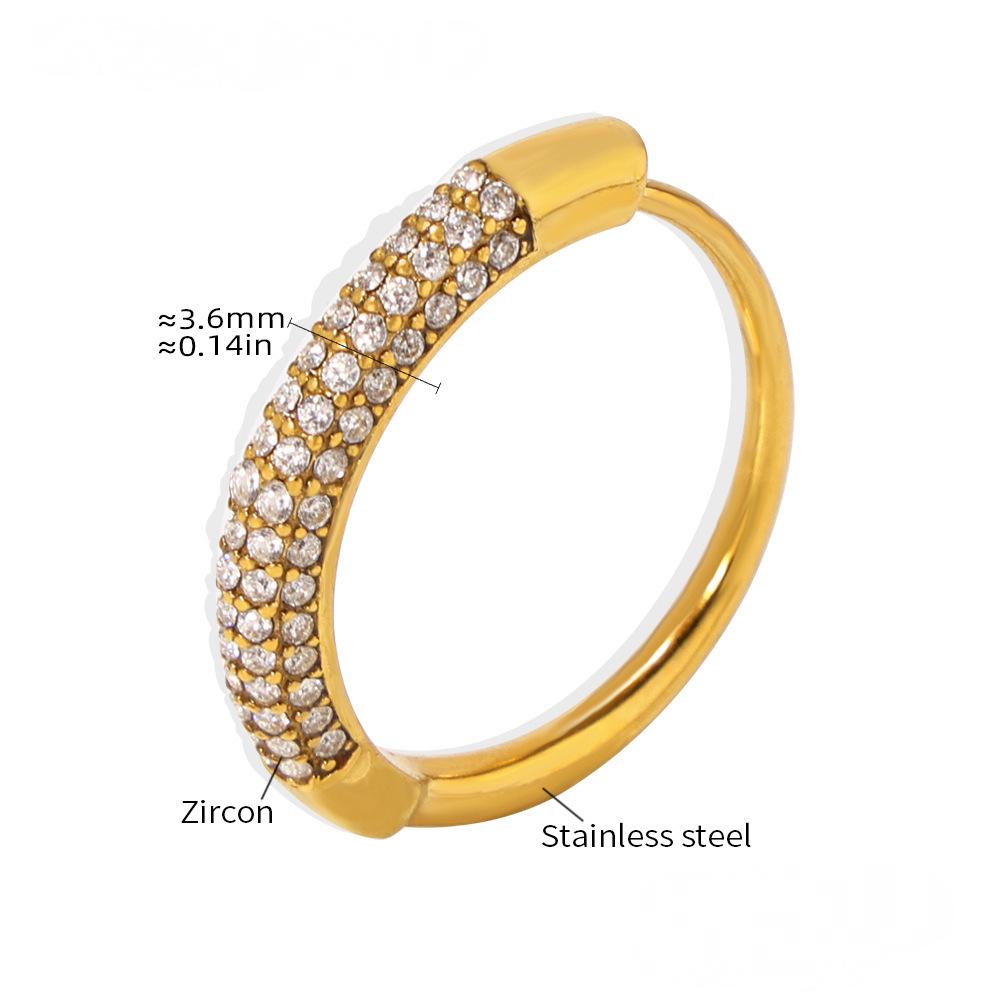 Stainless Steel Rainbow Cubic Zirconia Ring
