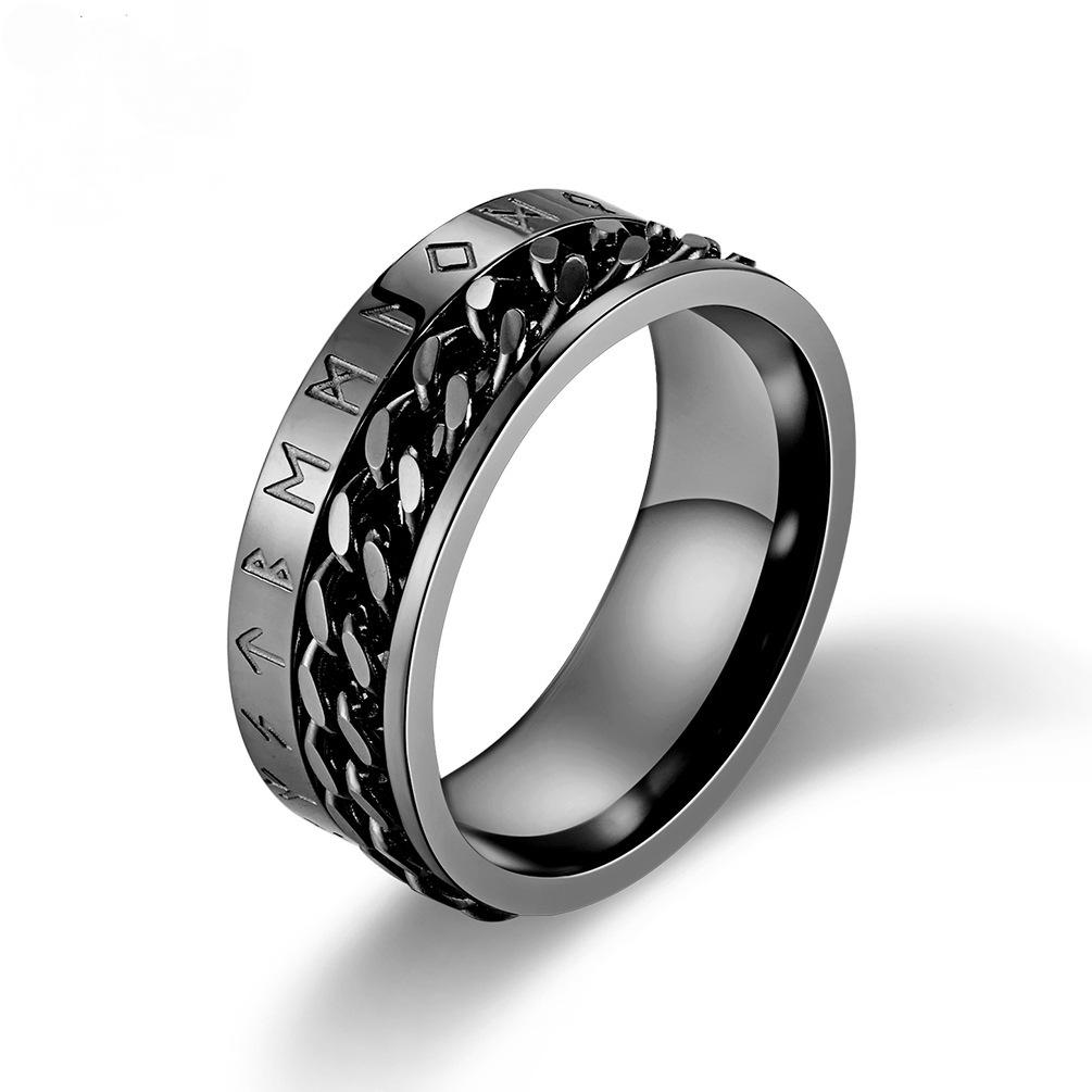 Stainless Steel Chain Viking Men's Spinner Ring