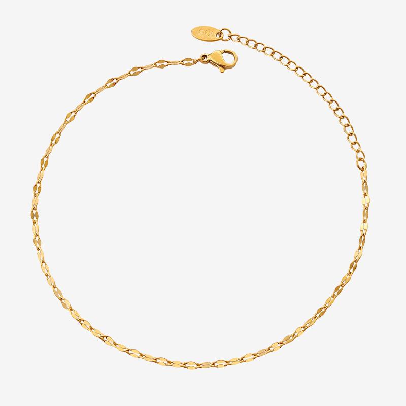 18K Gold PVD Lip Chain Stainless Steel Anklet