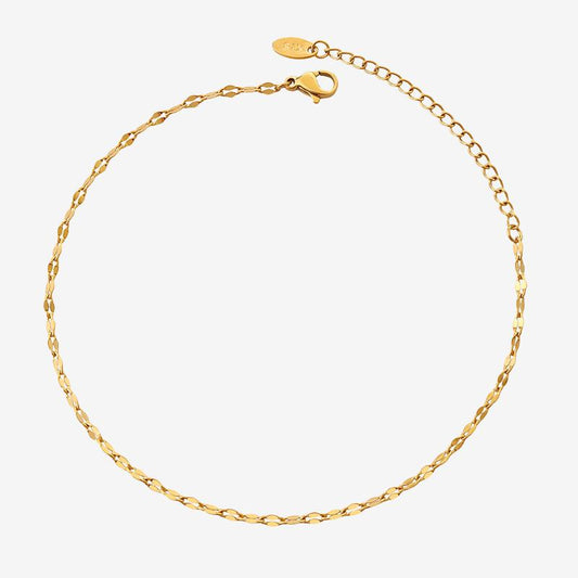 18K Gold PVD Lip Chain Stainless Steel Anklet