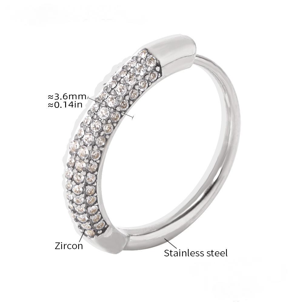 Stainless Steel Rainbow Cubic Zirconia Ring
