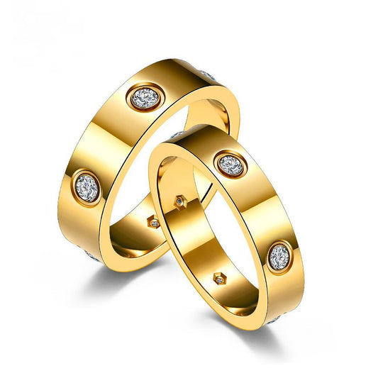 Inlay Diamond Stainless Steel Ring