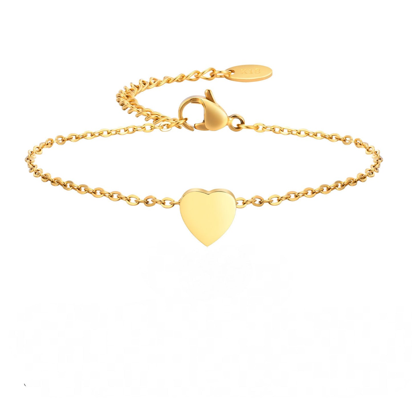 Stainless Steel Heart & Letter Blank Bracelet