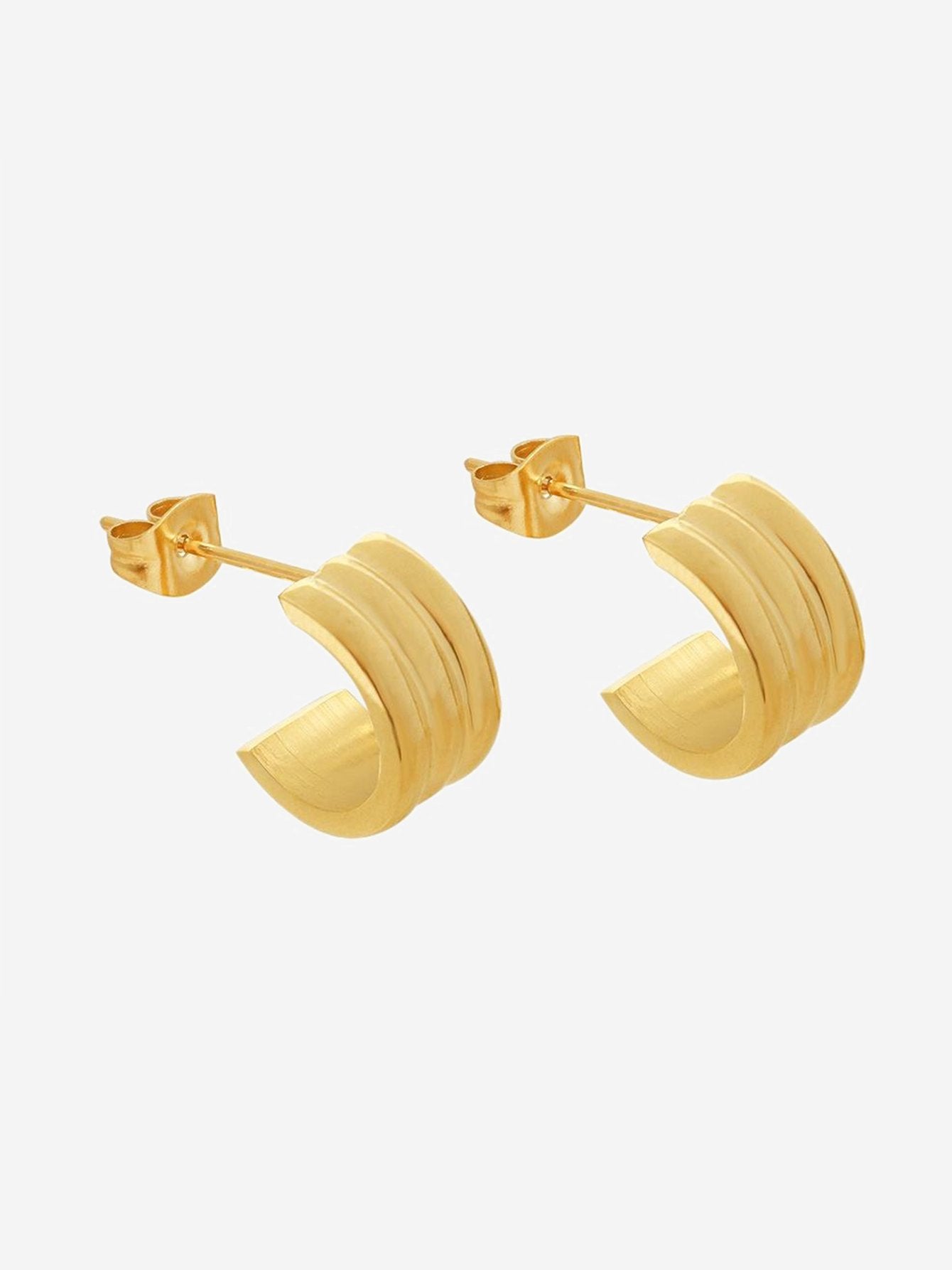 18K Gold PVD Exquisite C Hoop Earrings