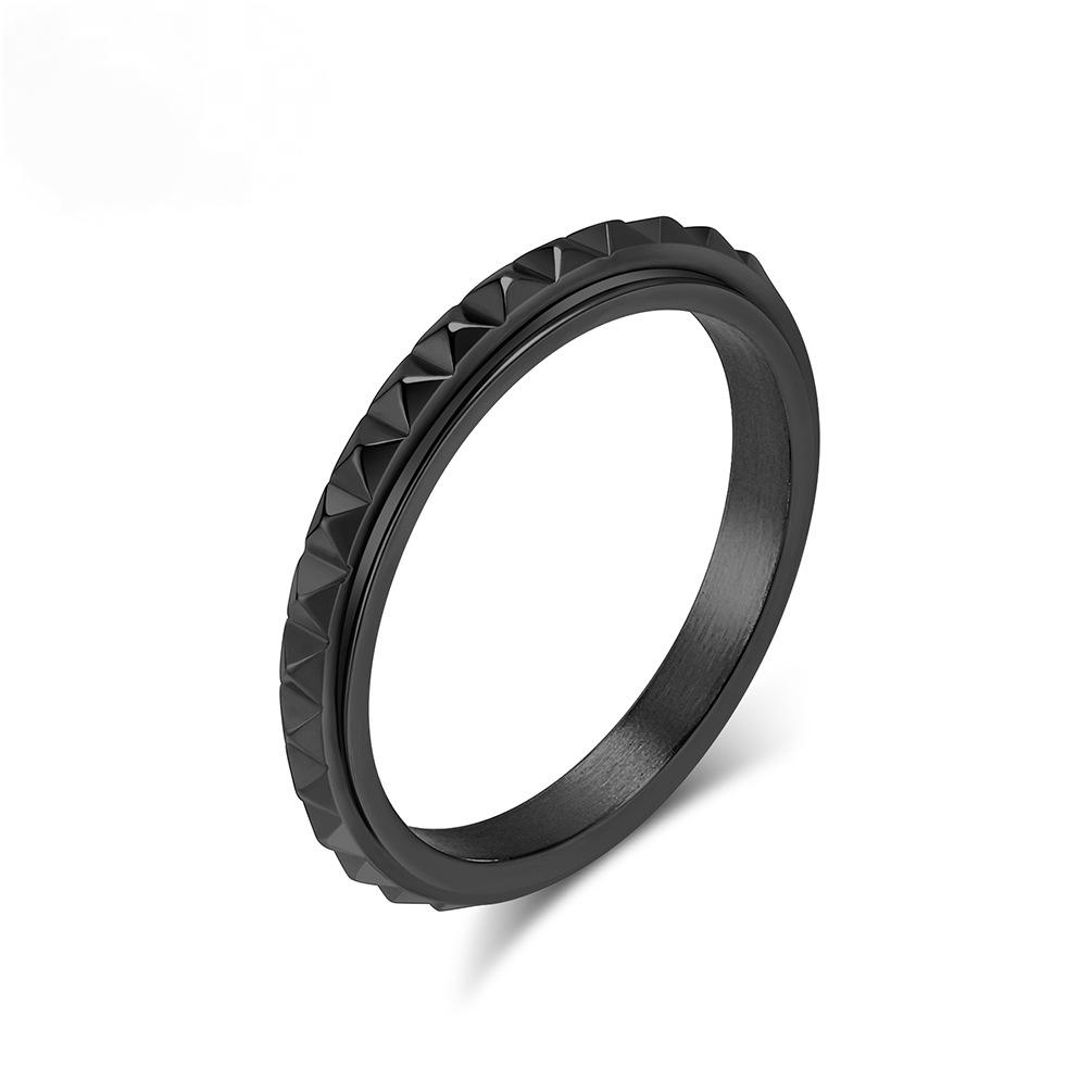 Bague tournante fine en acier inoxydable en forme de diamant