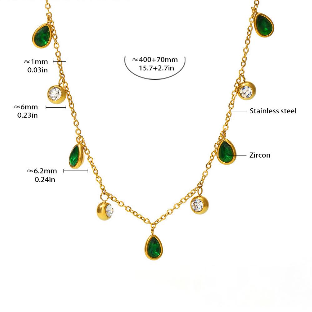 Water Drop Shape Tassel Cubic Zirconia Necklace
