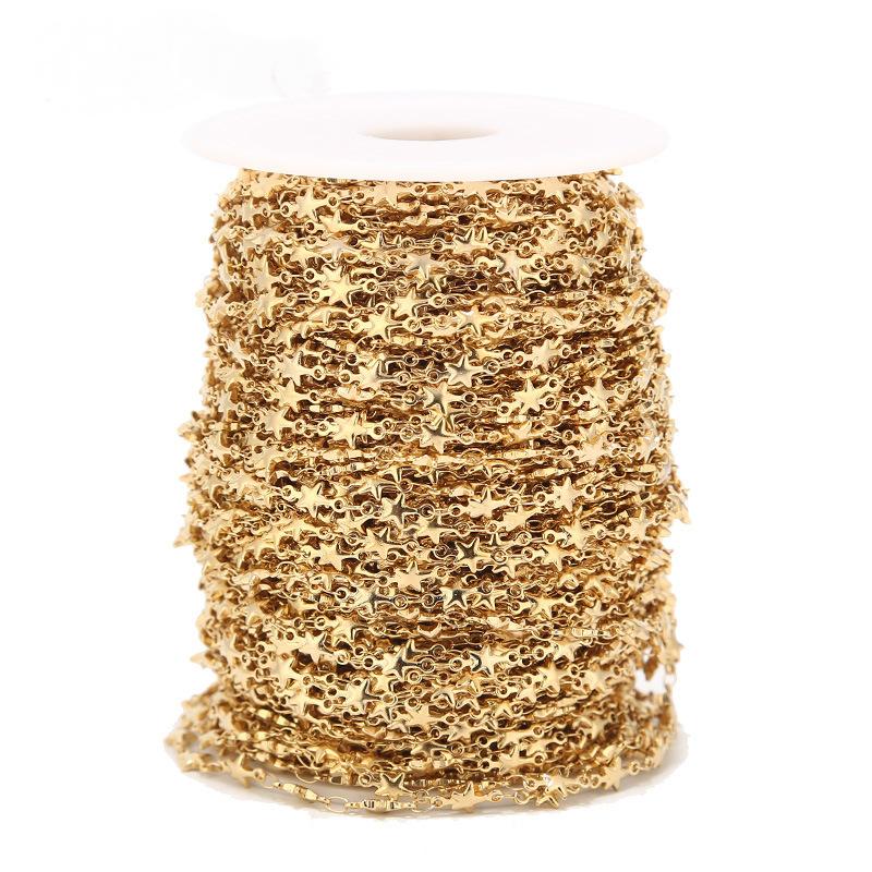 Stainless Steel 5mm Star Link Chain - By the Meter