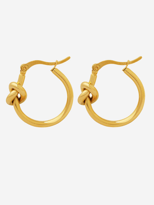 18K Gold PVD Knotted Hoop Earrings