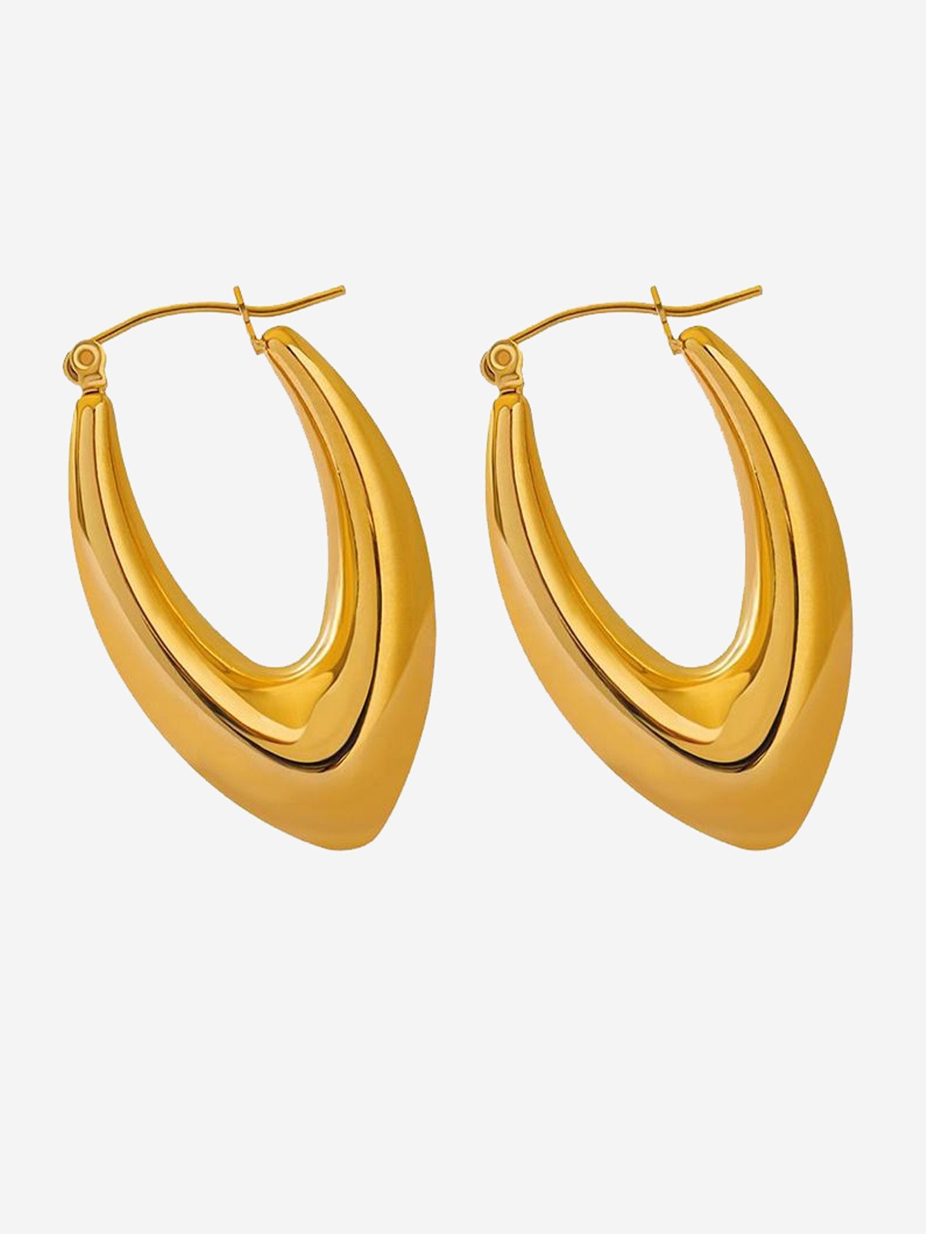 Boucles d'oreilles créoles en forme de U en acier inoxydable hypoallergénique