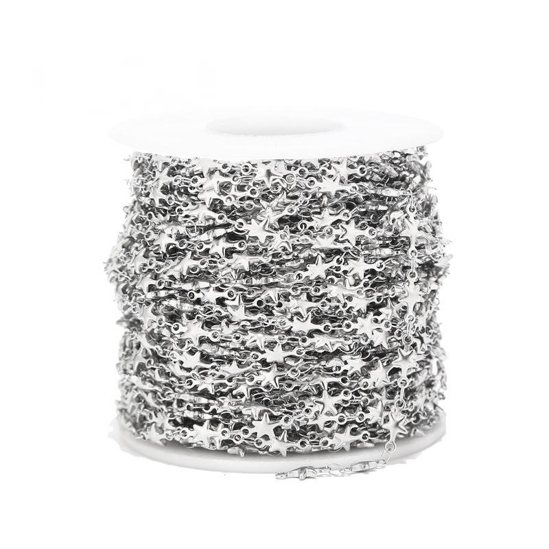 Stainless Steel 5mm Star Link Chain - By the Meter