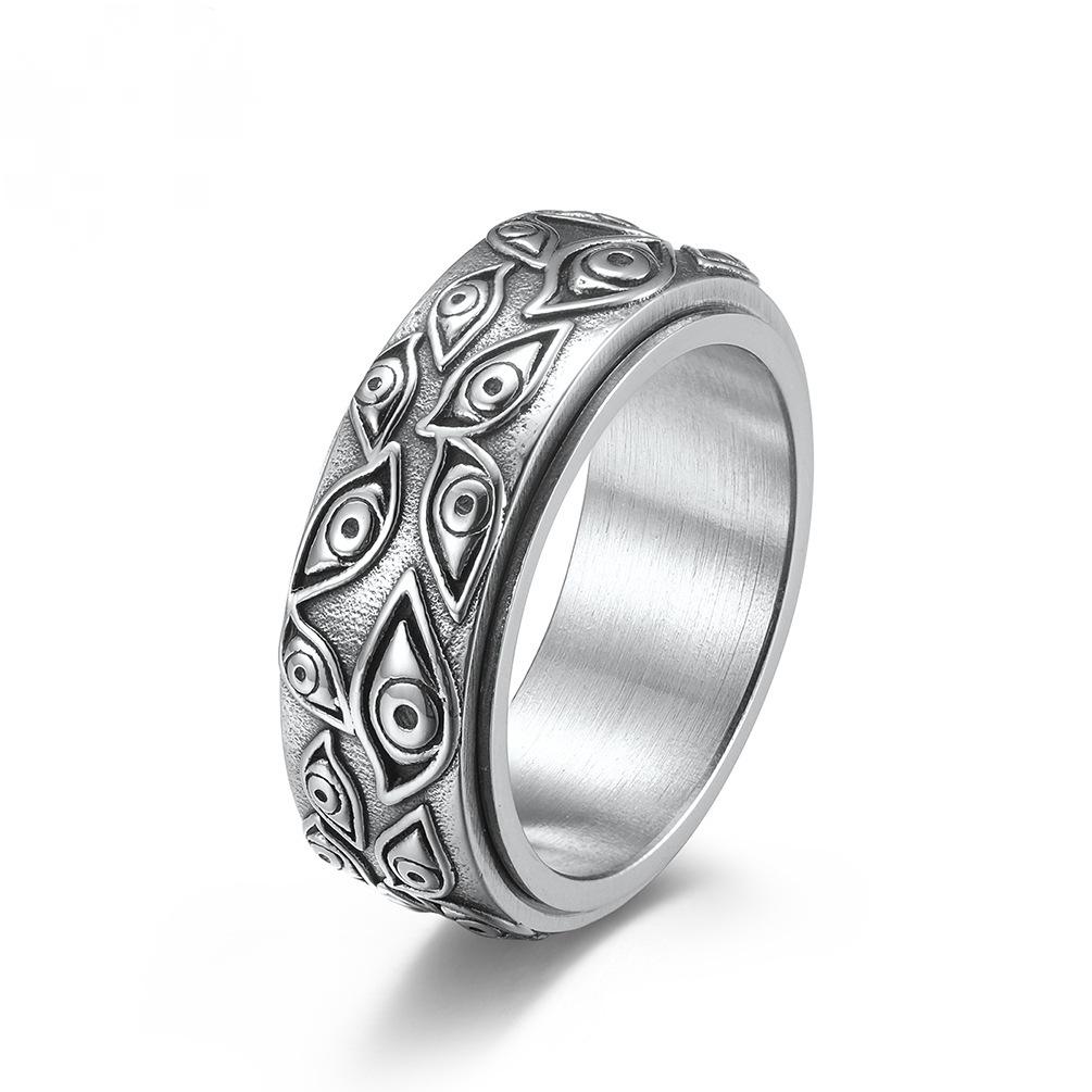 Devil's Eye Stainless Steel Spinner Ring